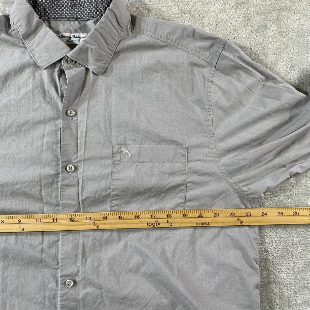 Tommy Bahama Shirt IslandZone Mens Large Gray Beach Resort Casual Vacation - Picture 4 of 10